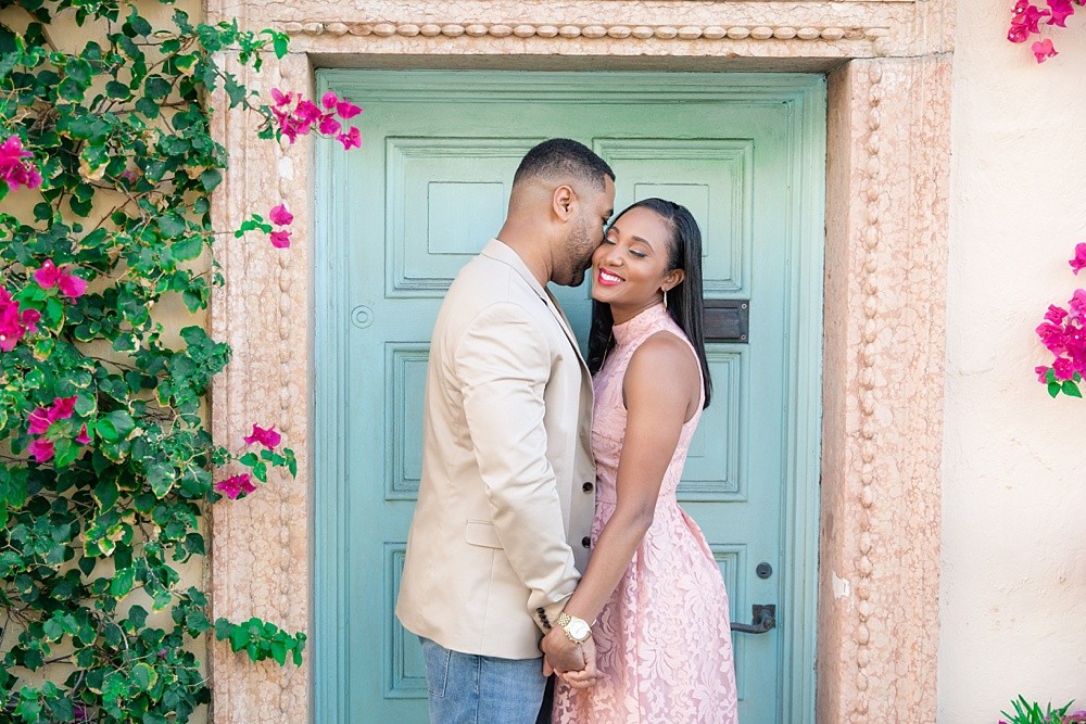 Engagement shoot in Palm Beach Worth Ave. Engaged couple portraits