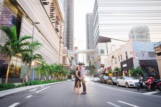 Brickell City Centre Miami Downtown Sunset Engagement Photoshoot